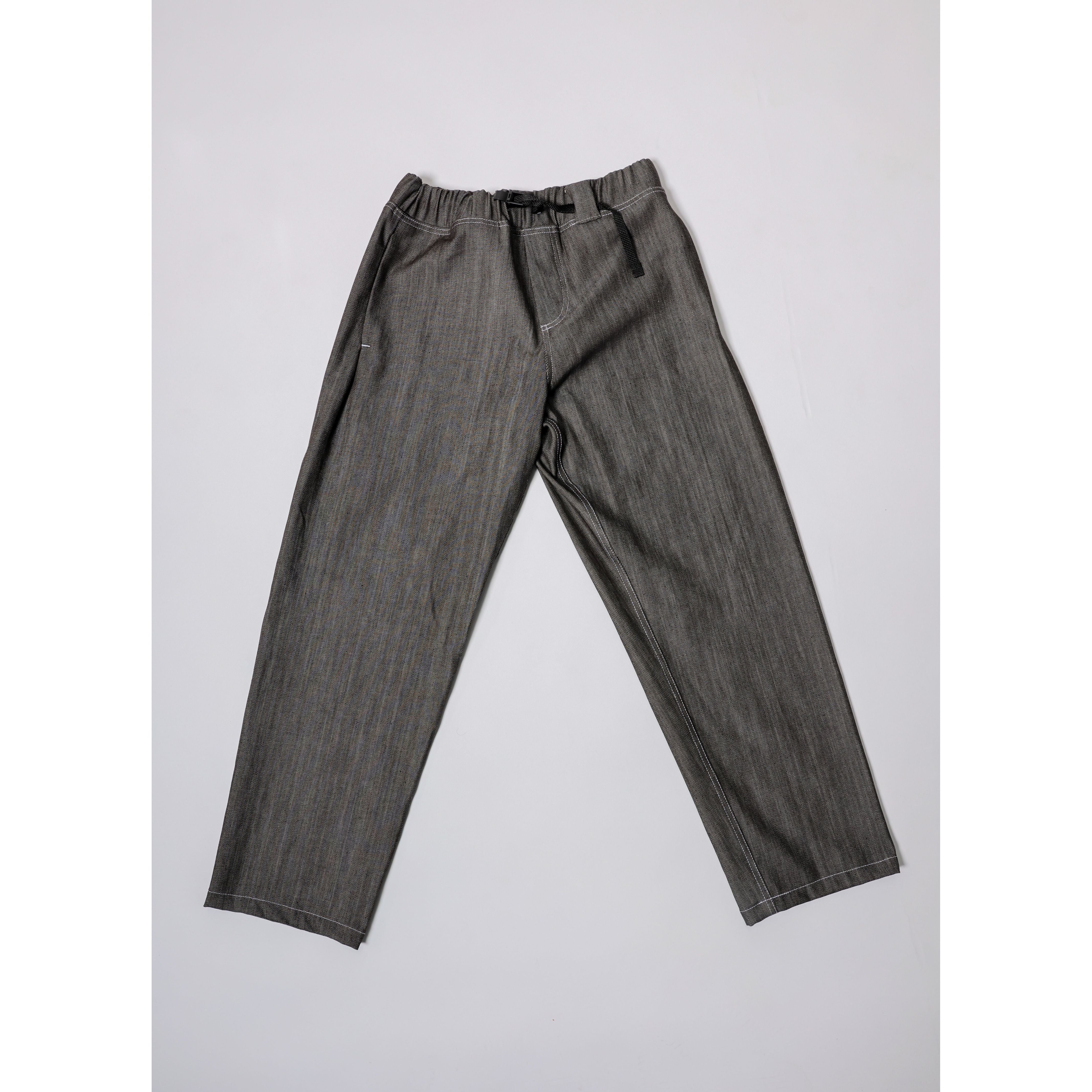 "Carp Skate Pant" in black denim with contrast stitching, retro workwear style. 90s streetwear durability with the loose fit demanded by authentic workwear skate pants. Made in USA.