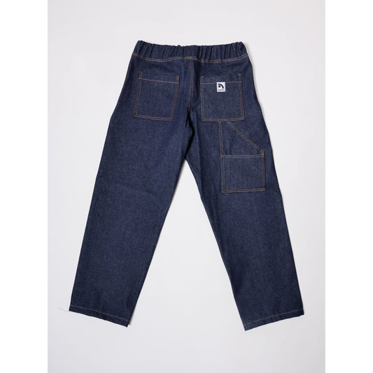 "Heavy Denim Skate Pant" in thick denim, perfect for tough skateboarding. The durability of heavyweight skate denim with the retro 90s look and USA craftsmanship from Limpies.