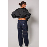 "Heavy Denim Skate Pant" in thick denim, perfect for tough skateboarding. The durability of heavyweight skate denim with the retro 90s look and USA craftsmanship from Limpies.