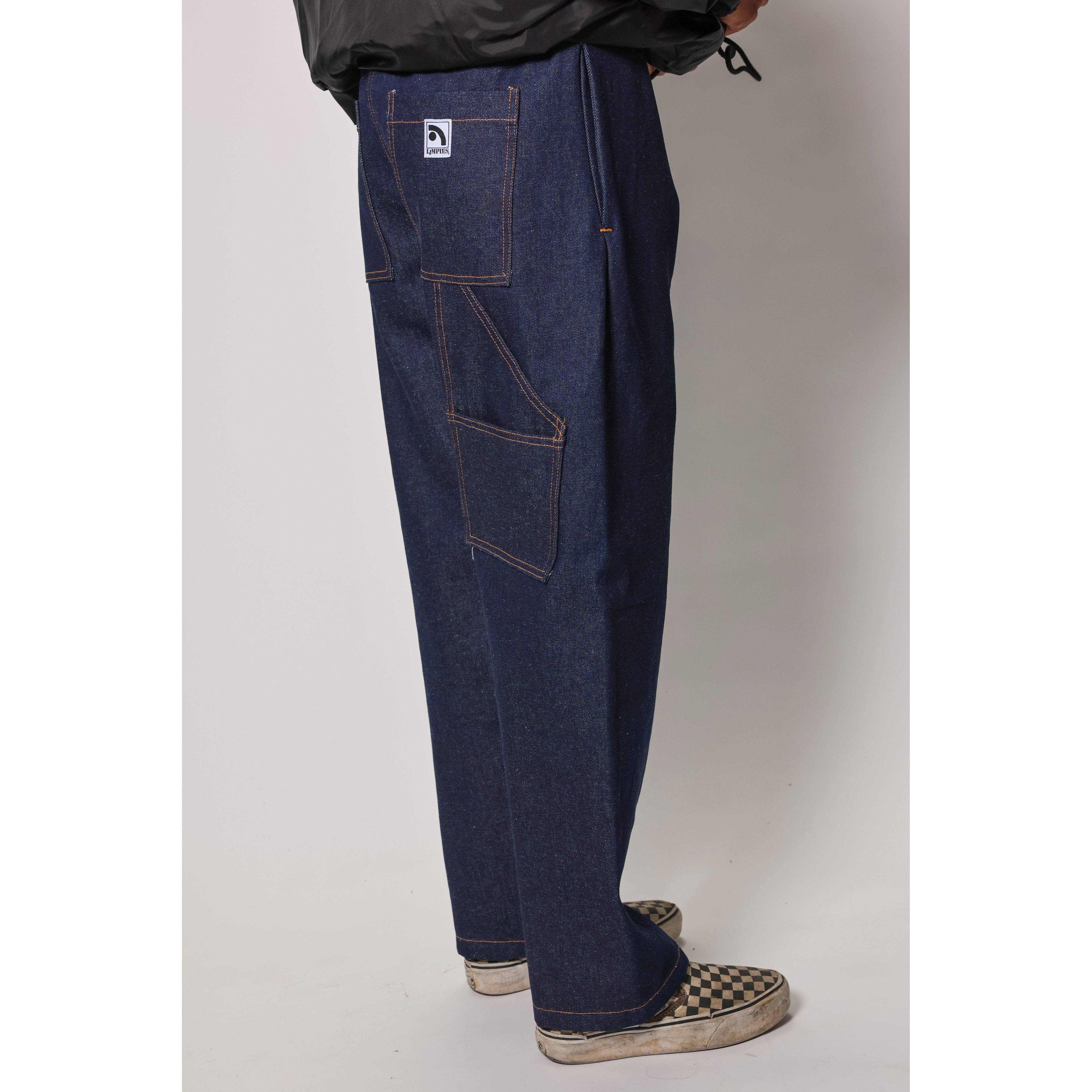 "Heavy Denim Skate Pant" in thick denim, perfect for tough skateboarding. The durability of heavyweight skate denim with the retro 90s look and USA craftsmanship from Limpies.