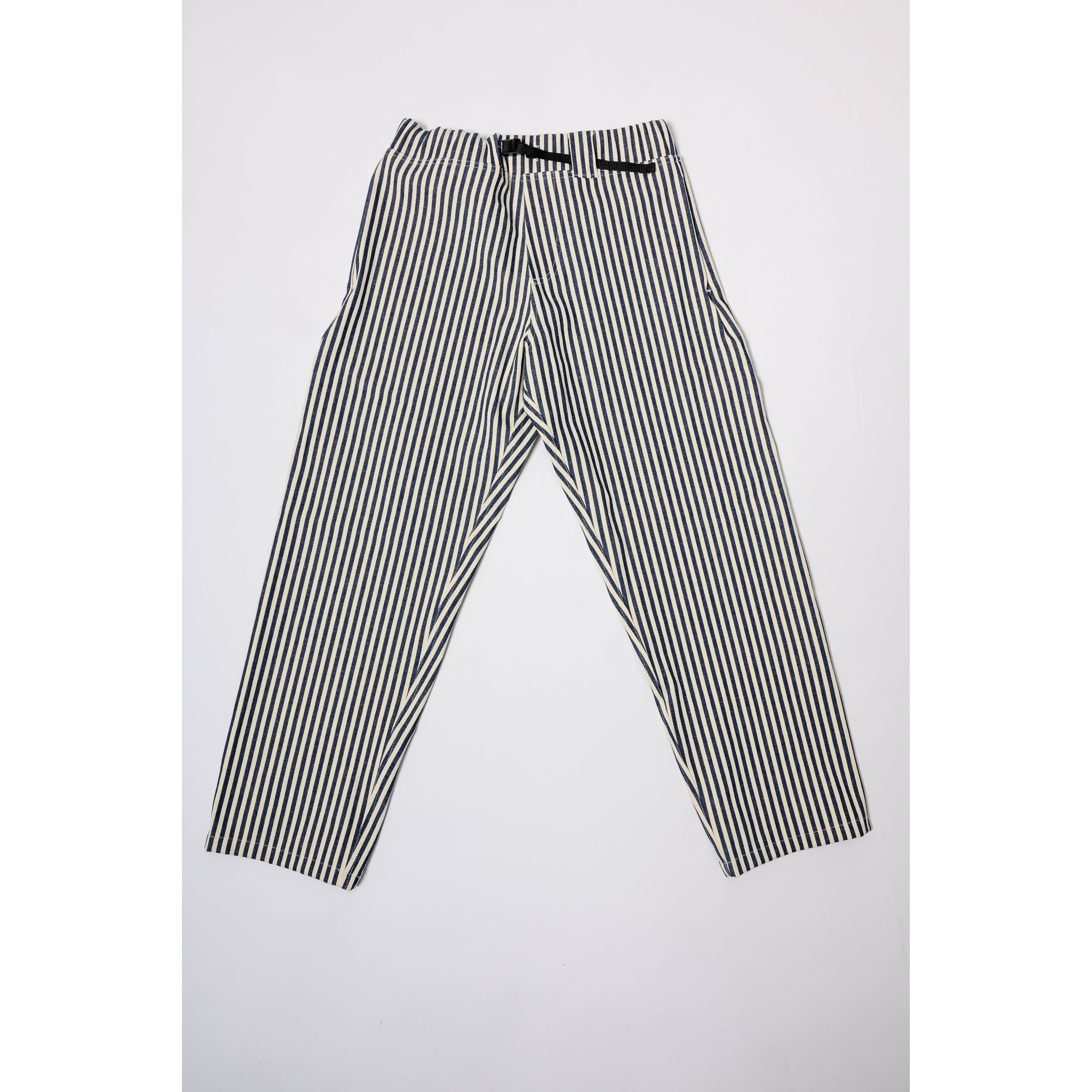 "Stripe Baggy" skate pants with a Hickory stripe pattern. Vintage stripe pants with the retro 90s baggy fit that defines the Limpies style. Collector's item made in USA.
