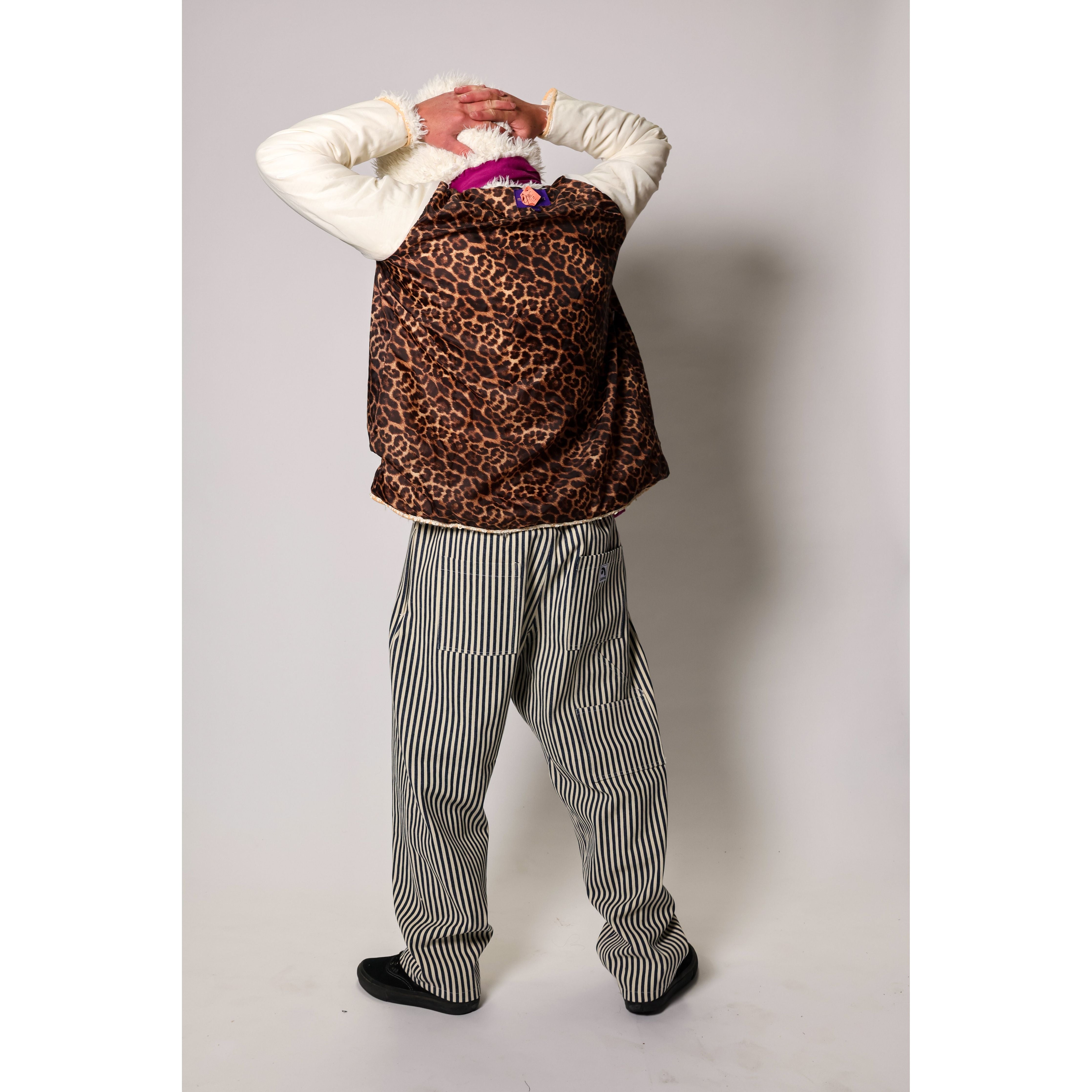 "Stripe Baggy" skate pants with a Hickory stripe pattern. Vintage stripe pants with the retro 90s baggy fit that defines the Limpies style. Collector's item made in USA.