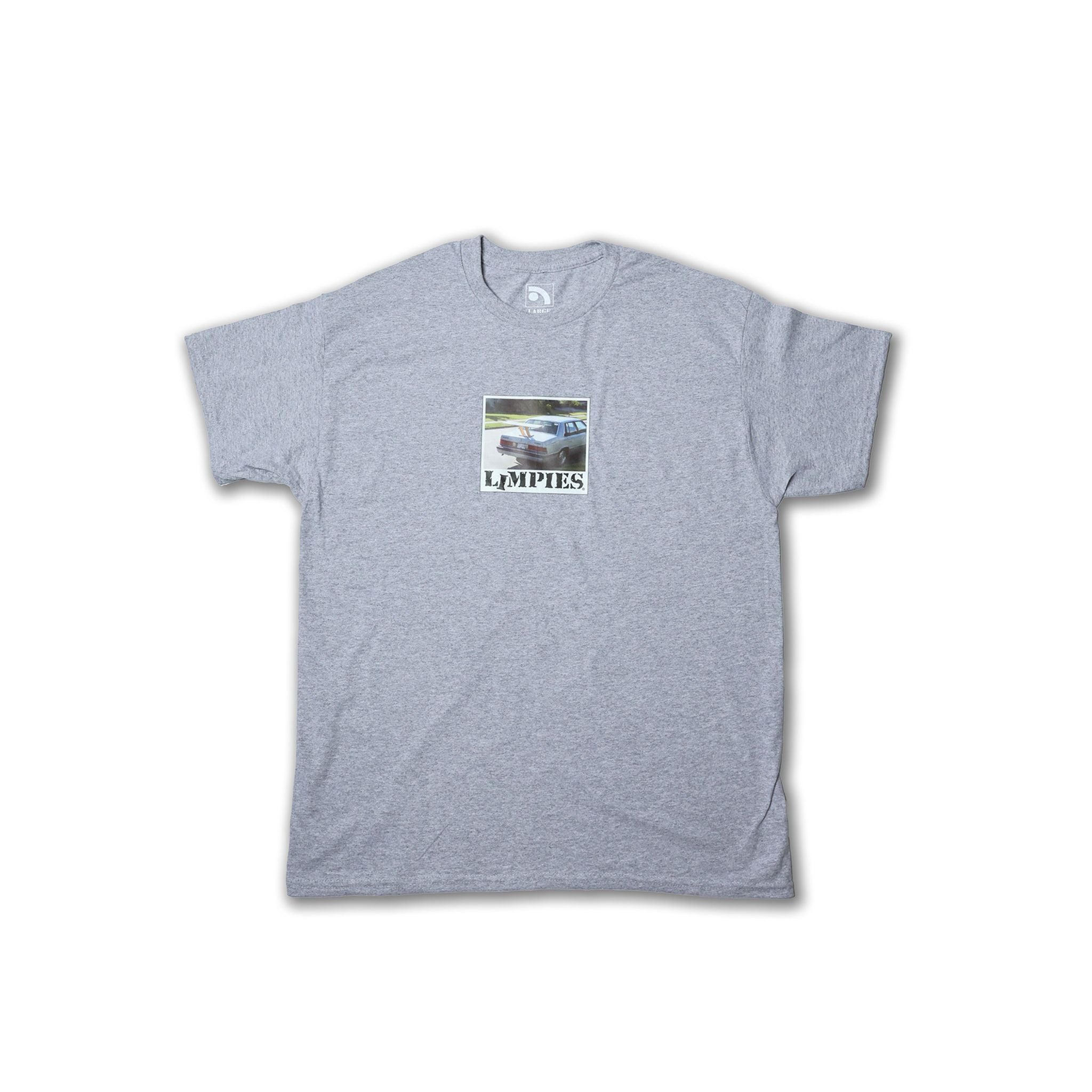 Limpies Wood Spoiler Motorsports T-Shirt — retro skate clothing brand inspired by 90s streetwear and motorsport culture. Vintage-style graphic tee by Limpies skatewear, bold motorsports print, sustainable streetwear design for skaters.